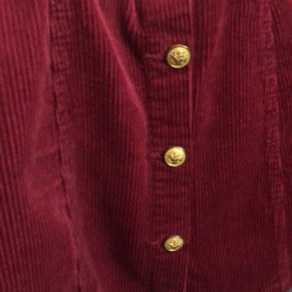 NWOT Burgundy Maroon Red button front mini corduroy Skirt - Picture 10 of 11